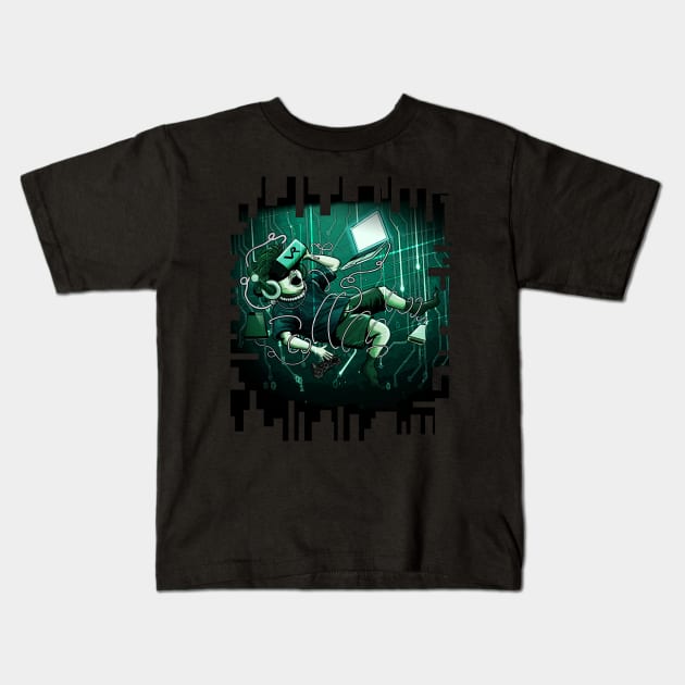 Cyber child Kids T-Shirt by Illcesar